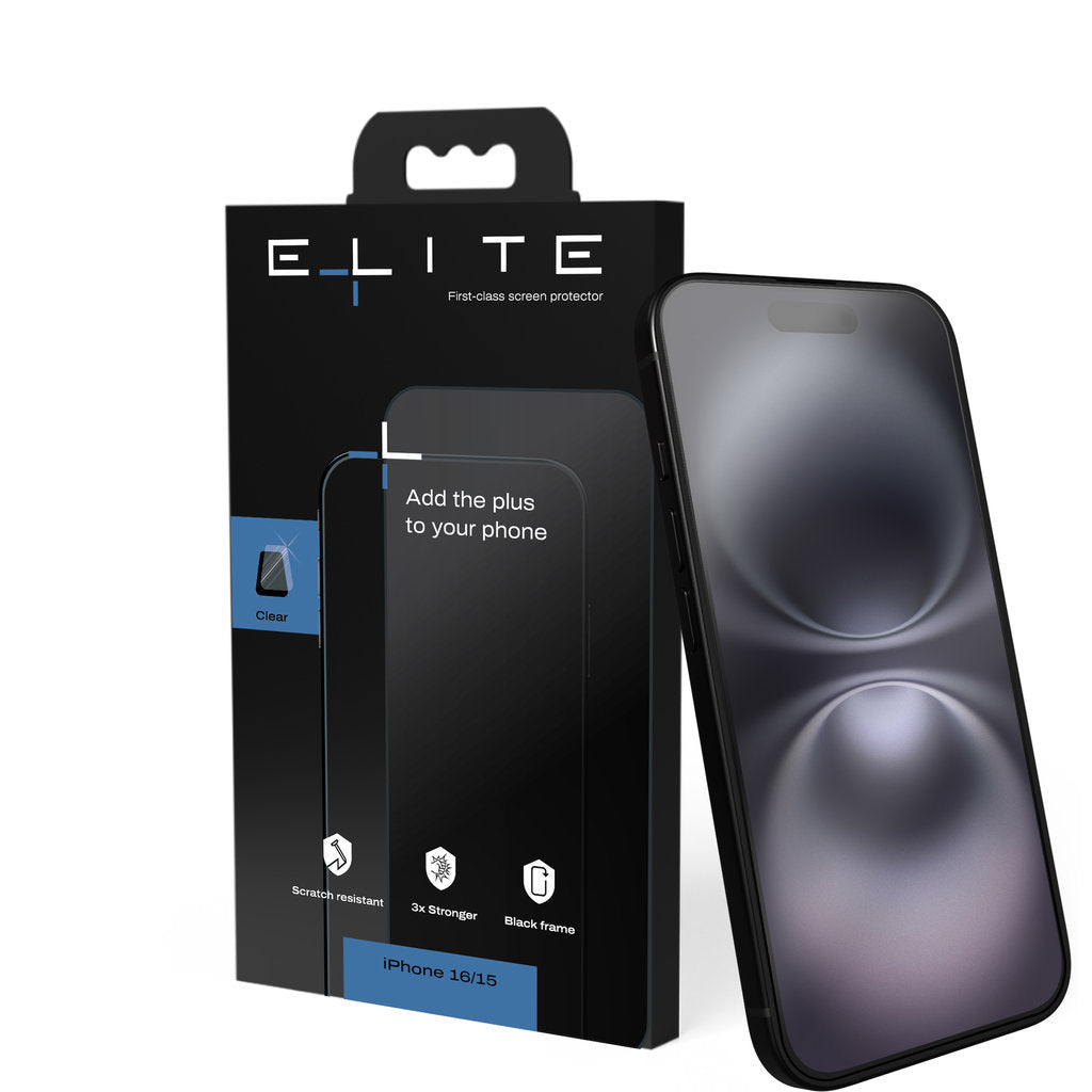 Elite Screenprotector Glass Clear for iPhone 16/15