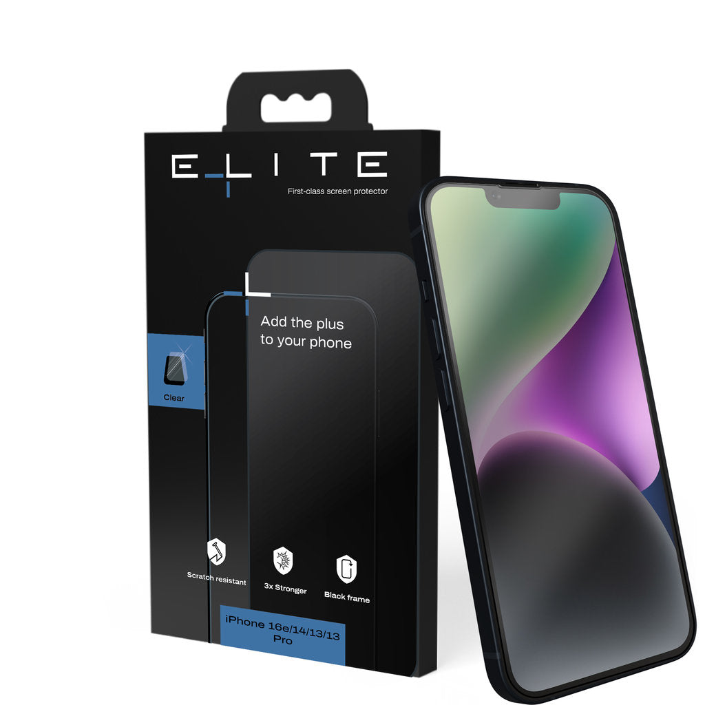 Elite Screenprotector Glass Clear for iPhone 16e/14/13/13 Pro