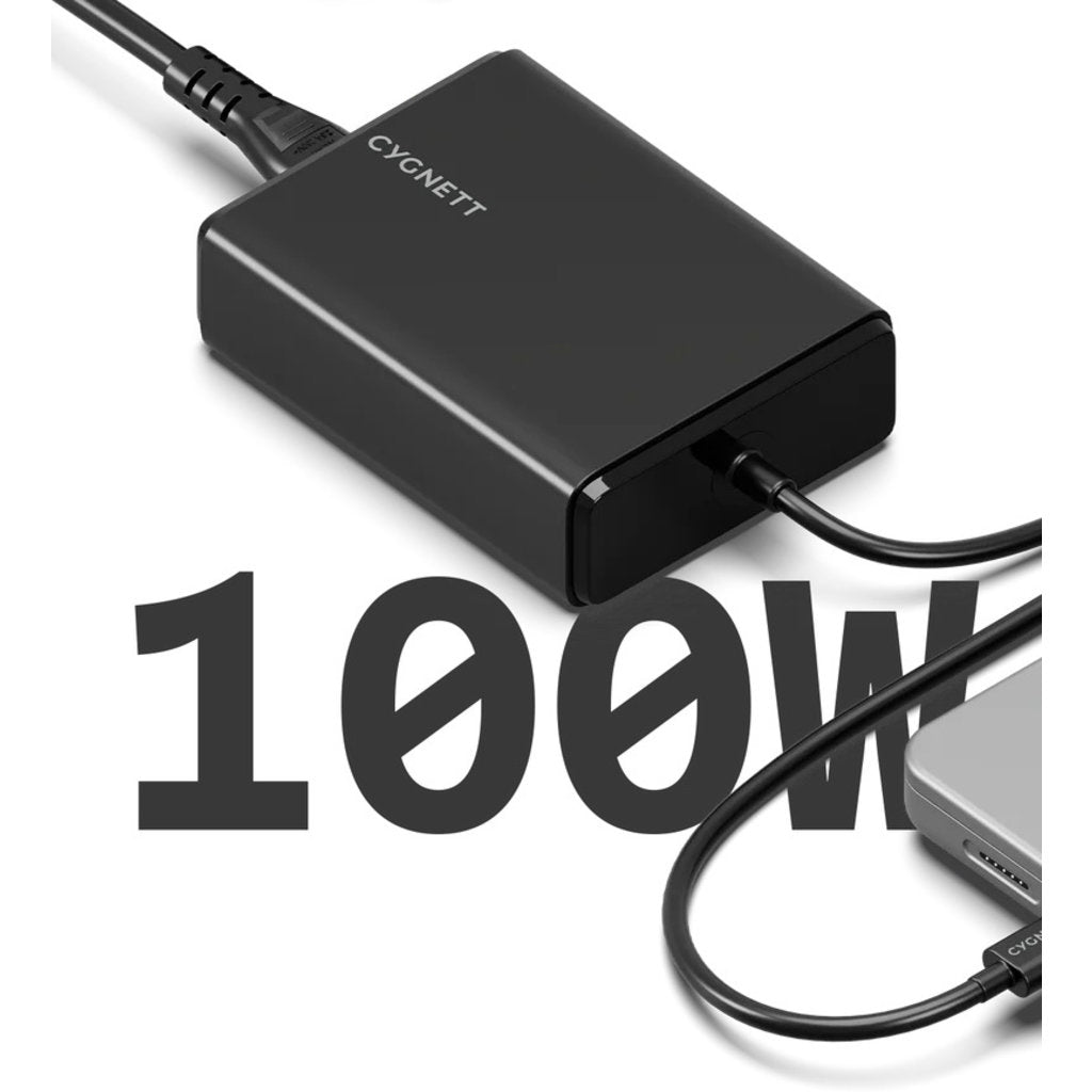 Cygnett PowerMaxx 100W GaN USB-C Laptop Charger Black