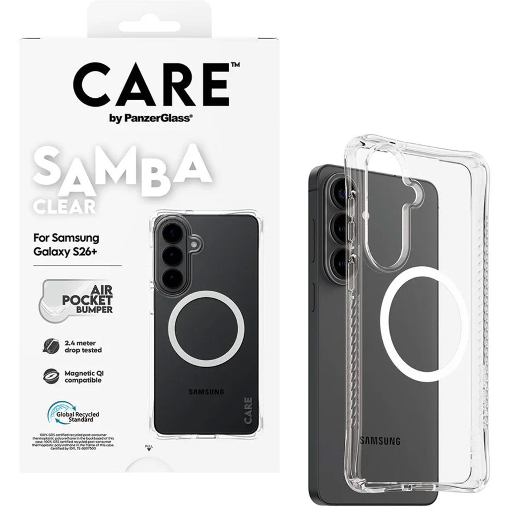 CARE by PanzerGlass Samba Case Transparent w. Qi Samsung Galaxy S26 Plus