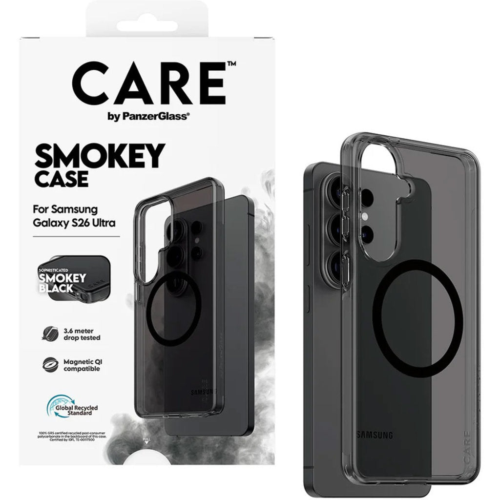 CARE by PanzerGlass Urban Explorer Case Smokey w. Black Qi Samsung Galaxy S26 Ultra