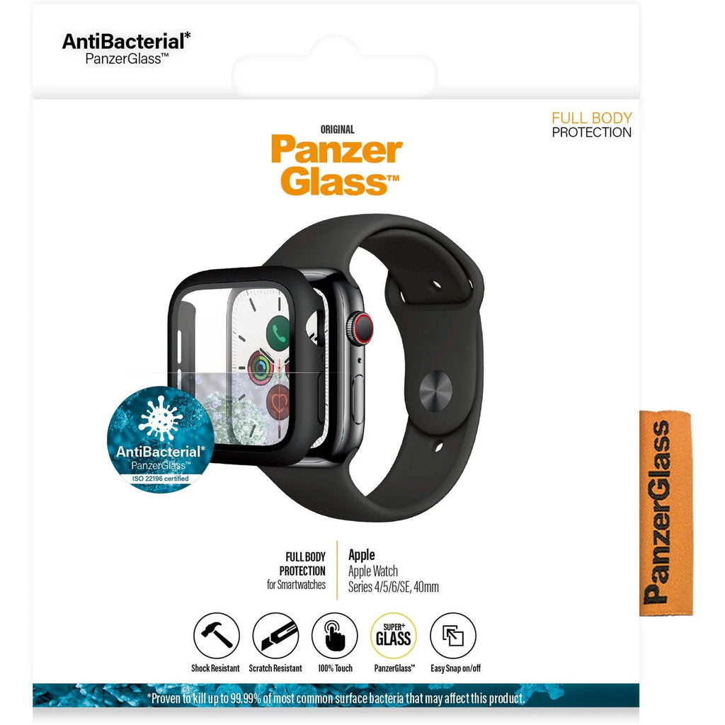 PanzerGlass Full Body Apple Watch 4/5/6/SE (40 mm) – Schwarz Antibakteriell