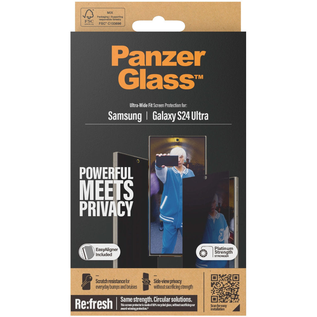 PanzerGlass Samsung Galaxy S24 Ultra 5G Ultra-Wide Fit Privacy with EasyAligner