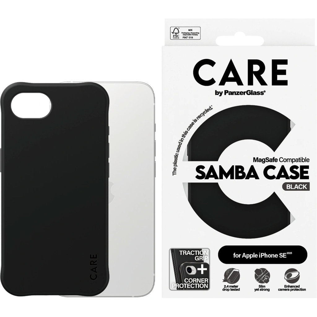 CARE by PanzerGlass Fashionable Case Samba Black w. MagSafe iPhone 17e/16e