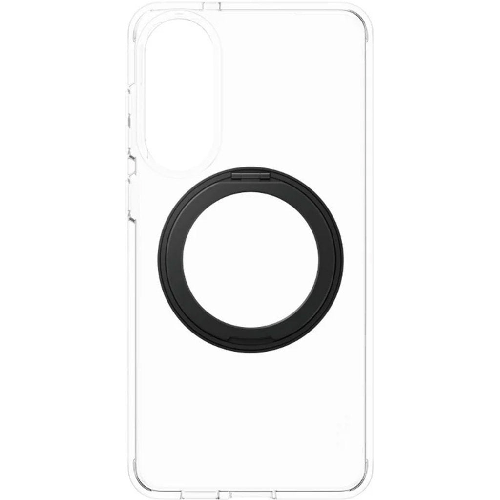 CARE by PanzerGlass Feature Case Transparent w. Black Kickstand & QI Samsung S25 Edge