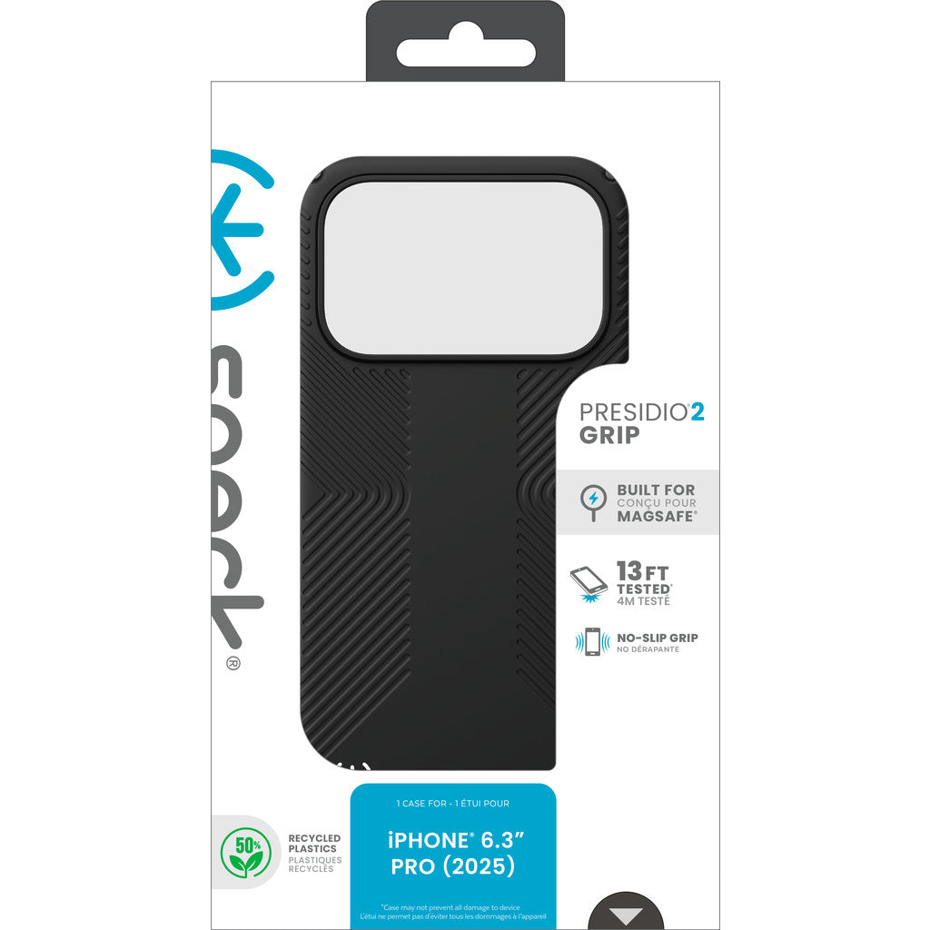 Speck Presidio2 Grip + MS Apple iPhone 17 Pro Black - with Microban