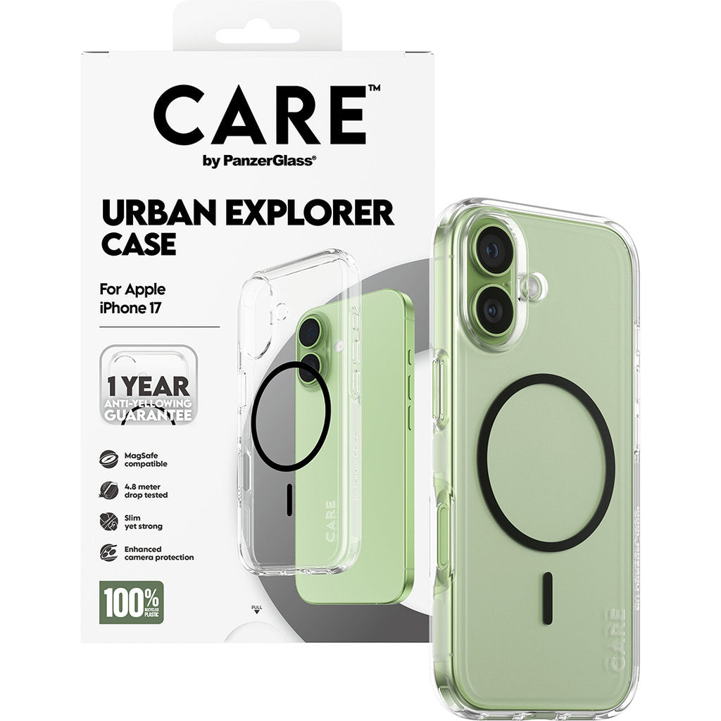 CARE by PanzerGlass Urban Explorer Transp. Black MagSafe iPhone 17
