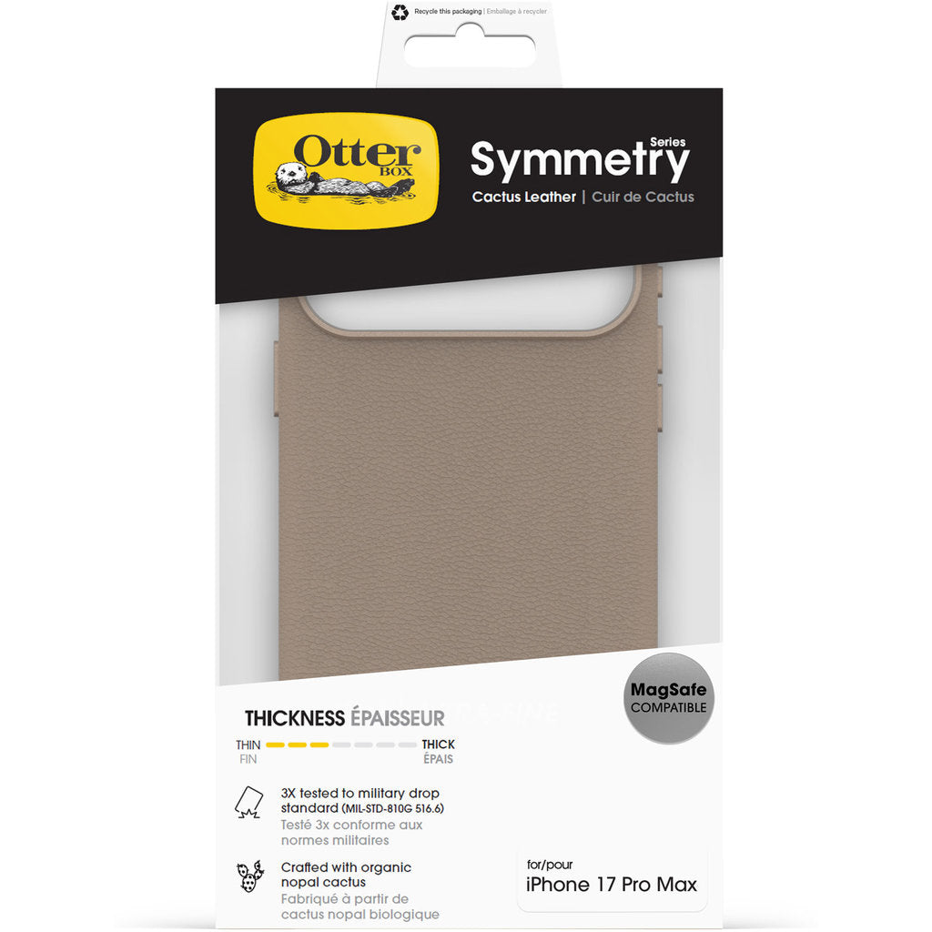 OtterBox Symmetry Cactus Leather Camera Control Case Apple iPhone 17 Pro Max Light Grey