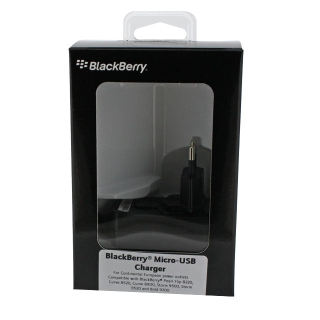 ASZ-18080-0EU Chargeur de voyage BlackBerry avec clip UE Micro USB Noir