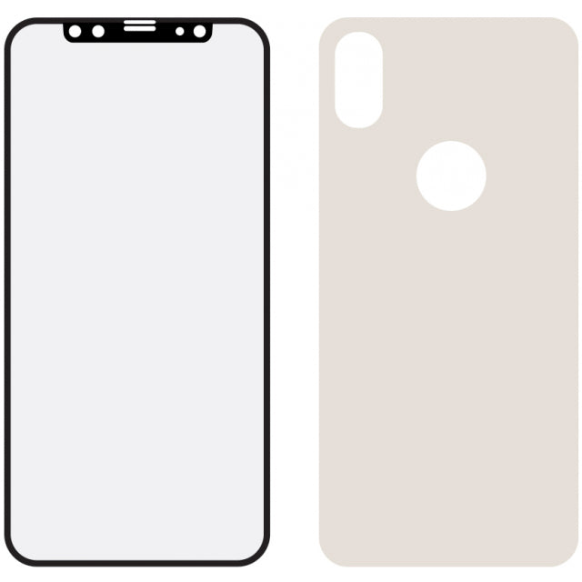 Mobilize Edge-To-Edge Glas Displayschutzfolie Apple iPhone X/Xs Vor- und Rückseite Pack Silber Full Glue