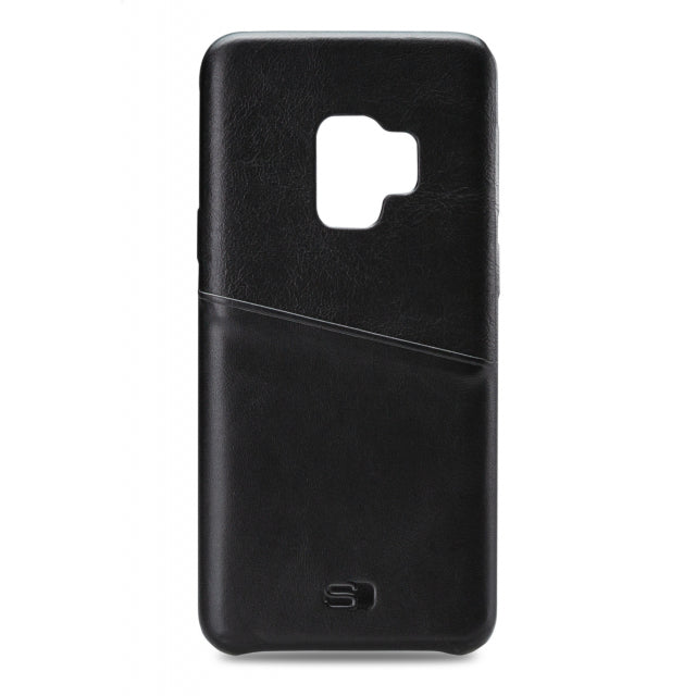 Senza Pure Leather Cover mit Kartenfach Samsung Galaxy S9 Tiefschwarz