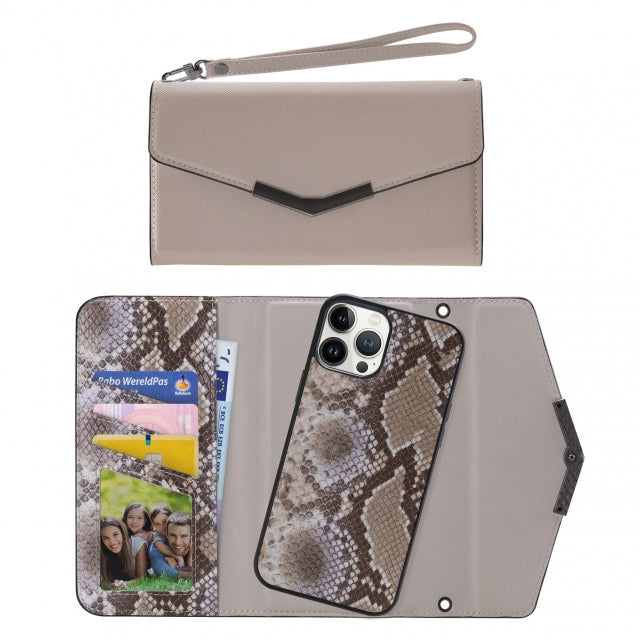 Mobilize 2in1 Elegant Magnet Clutch Apple iPhone 13 Pro Max Beige Snake
