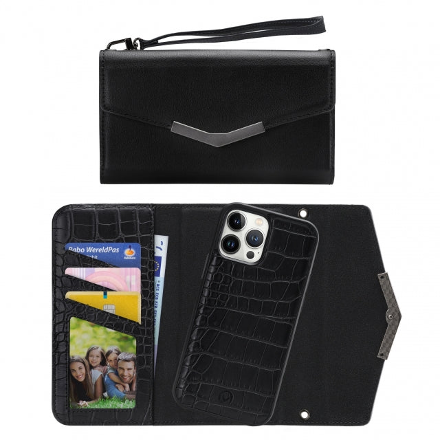 Mobilize 2in1 Elegant Magnet Clutch Apple iPhone 13 Pro Max Schwarz Kroko
