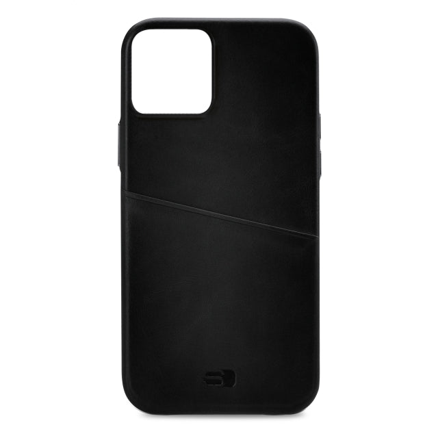 Senza Pure Leather Cover avec fente pour carte Apple iPhone 13 Noir profond