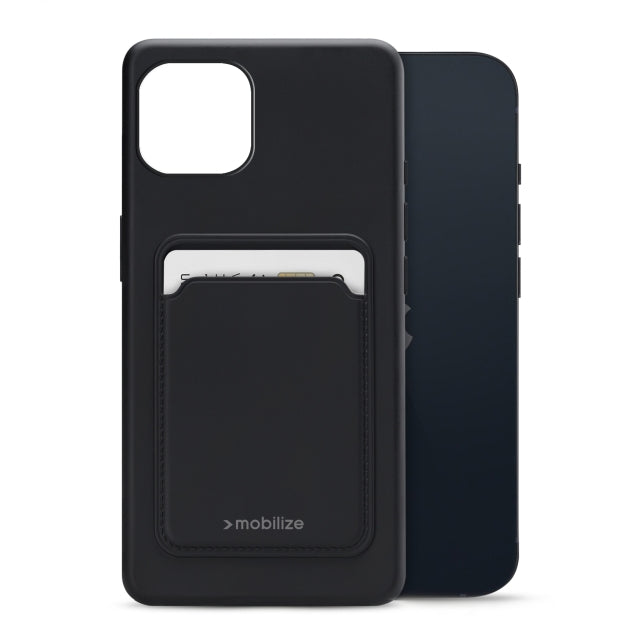Mobilize Rubber Gelly Card Case Apple iPhone 13 Mattschwarz