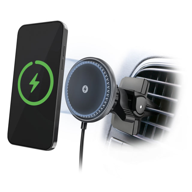 Mobilize Wireless MagSafe Compatible Car Holder/Charger 5W/7.5W/10W/15W Black