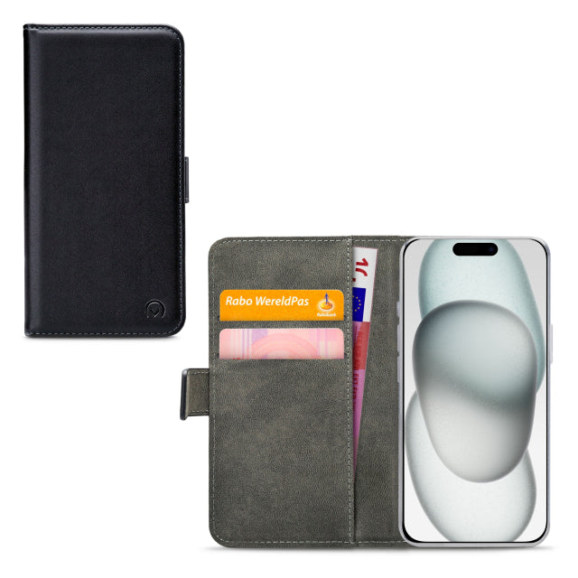 Mobilize Classic Gelly Wallet Book Case Apple iPhone 13/14/15 Schwarz