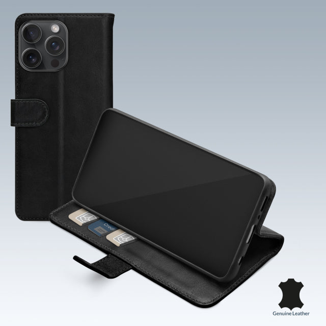 Mobilize Leather Wallet Apple iPhone 15 Pro Max Schwarz