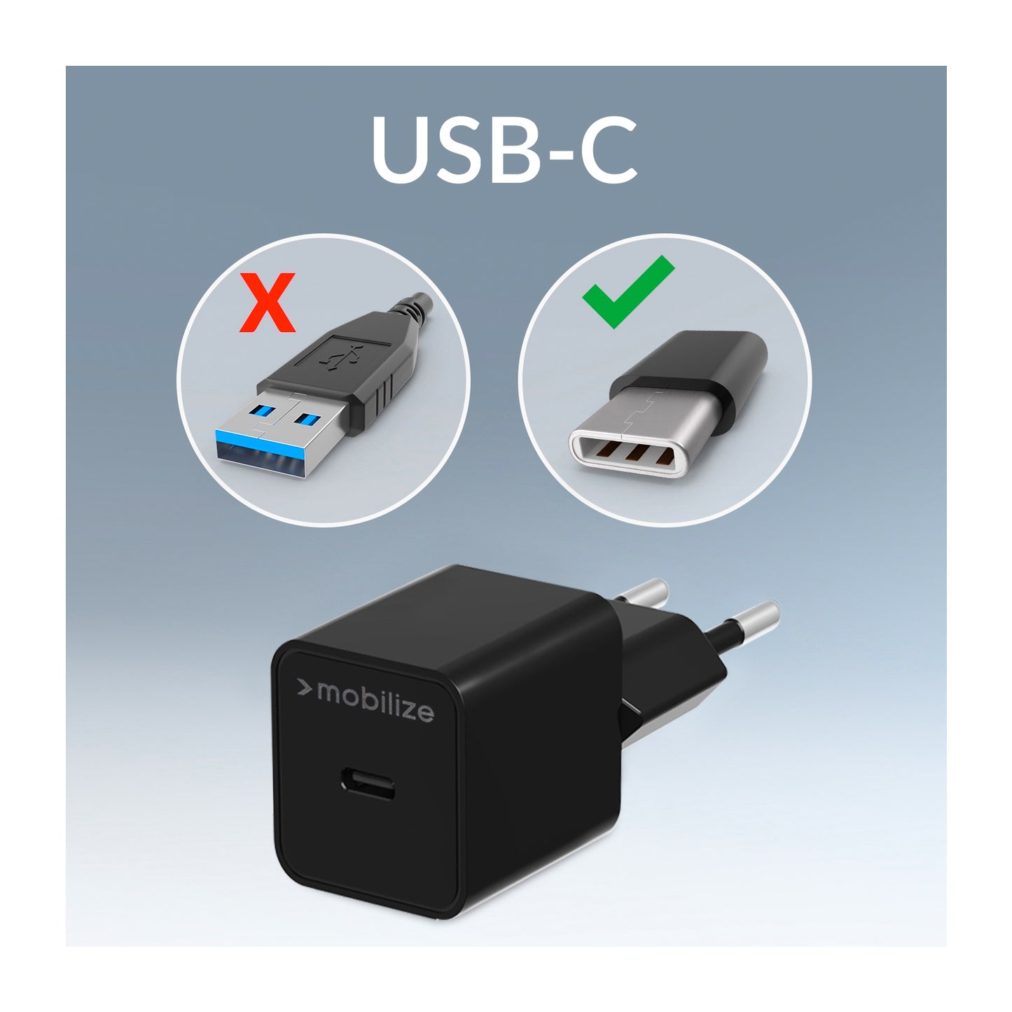 Mobilize Wall Charger USB-C GaN 30W with PD/PPS Black