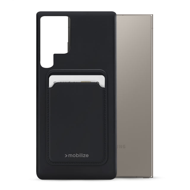 Mobilize Rubber Gelly Card Case Samsung Galaxy S24 Ultra 5G Mattschwarz