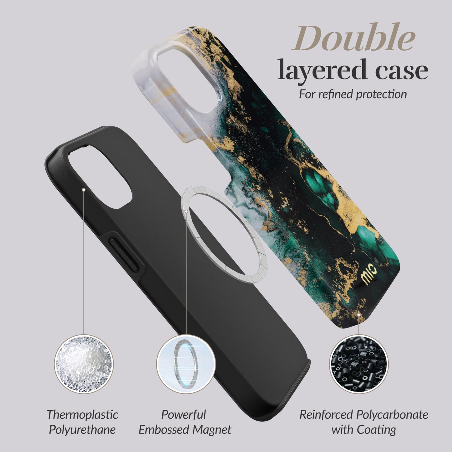 MIO Green Marble Magsafe Compatible for iPhone 7/8/SE (2020/2022)