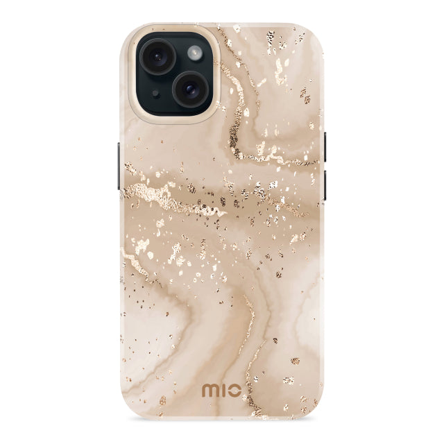 MIO Marbre Doré Compatible Magsafe pour iPhone 13/14/15