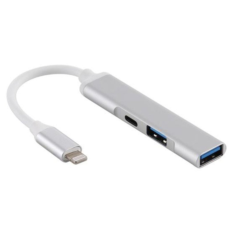 3 in 1 Lightning (Male) to 2x USB 3.0 (Female) + Lightning (Female) Camera Reader Adapter