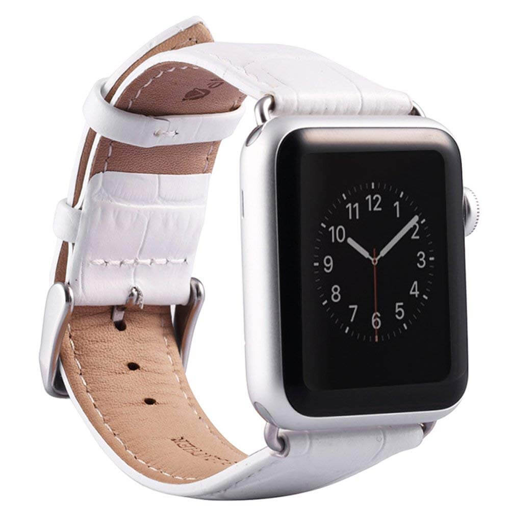 40/38mm horloge bandje leer - croco voor Apple Watch wit