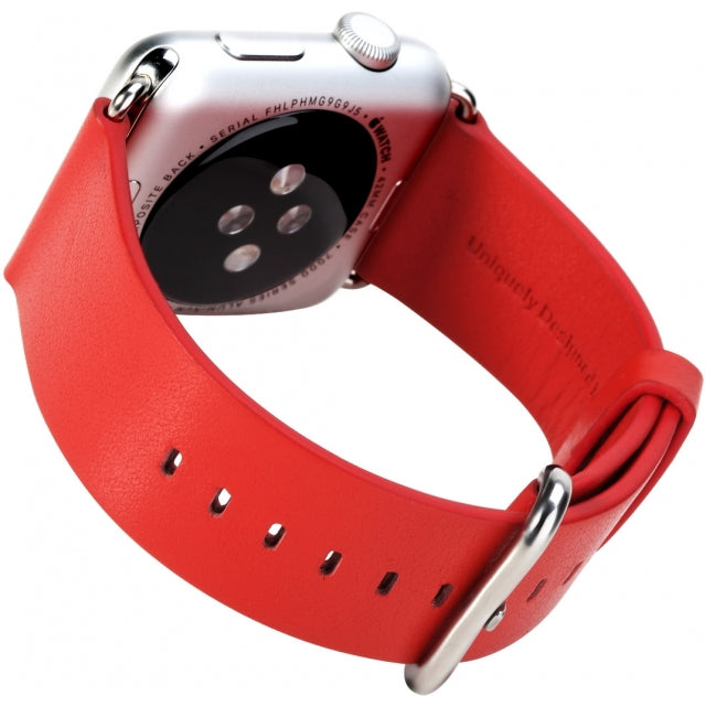 Rock Genuine Leather Watchband Apple Watch 38mm Red