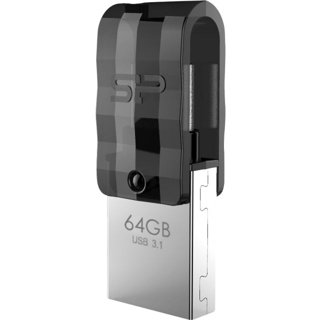 Silicon Power C31 Dual USB Clé USB Mobile 64 Go USB-C Noir
