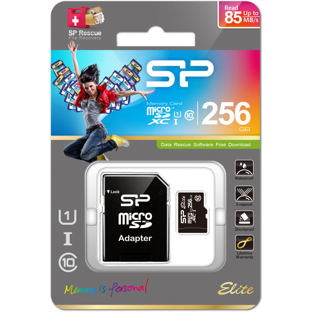 Silicon Power Micro SDHC incl. SD Adapter 256GB UHS-1 Class 10