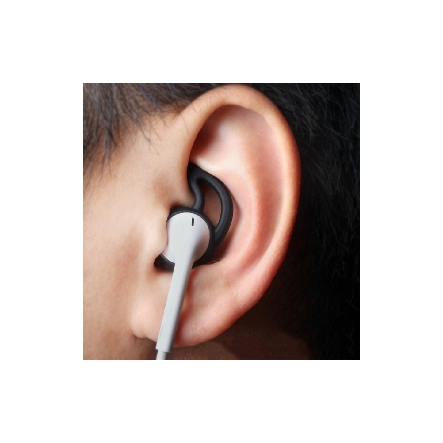 Xccess Silicone Earbuds with Ear Hook for Apple Earpod/Airpod Black