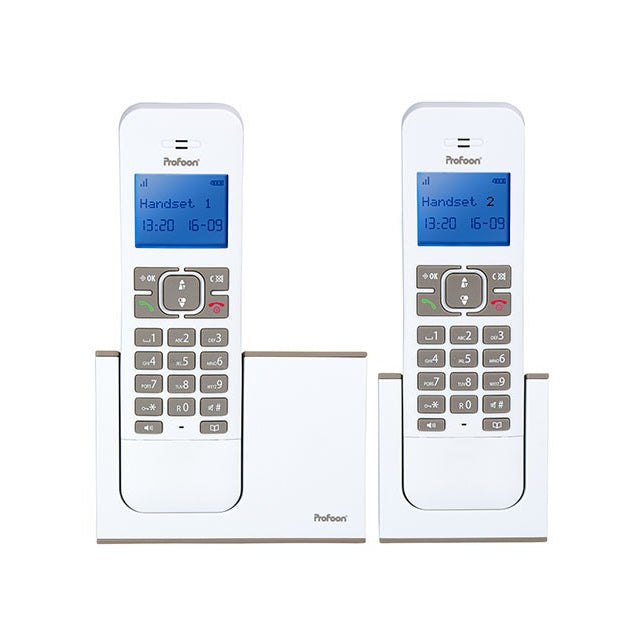PDX-8420 Profoon DECT Telefon Duo Weiß/Taupe