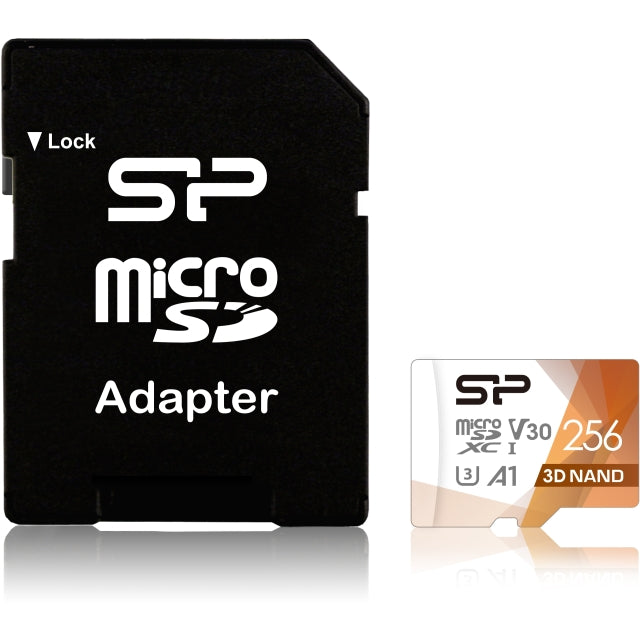 Silicon Power Superior Pro Micro SDHC incl. SD Adapter 256GB UHS-1 U3 A1 V30 Class 10 Color