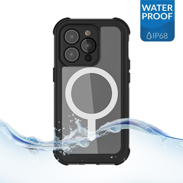 Ghostek Nautical Waterproof MagSafe Case + Belt Swivel Holster Apple iPhone 14 Pro Clear