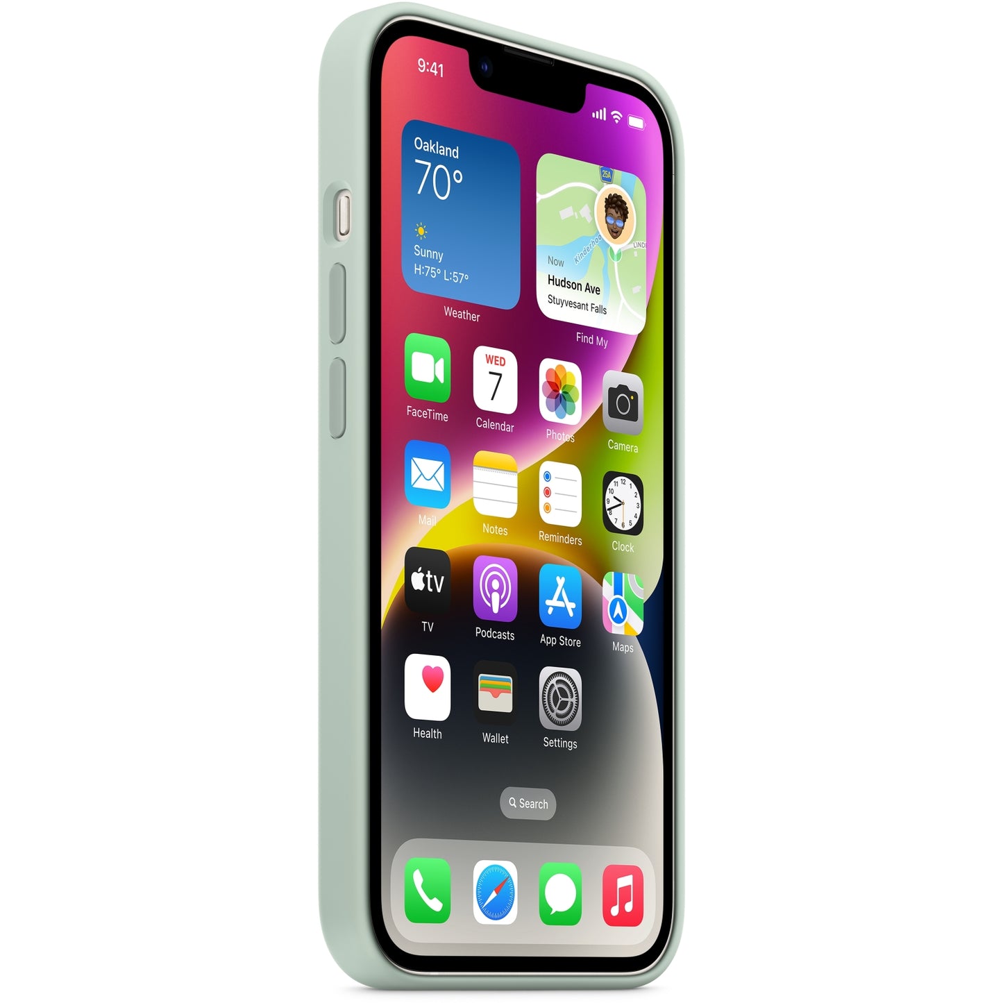 MPTC3ZM/A Apple Silicone Case with MagSafe iPhone 14 Plus Succulent