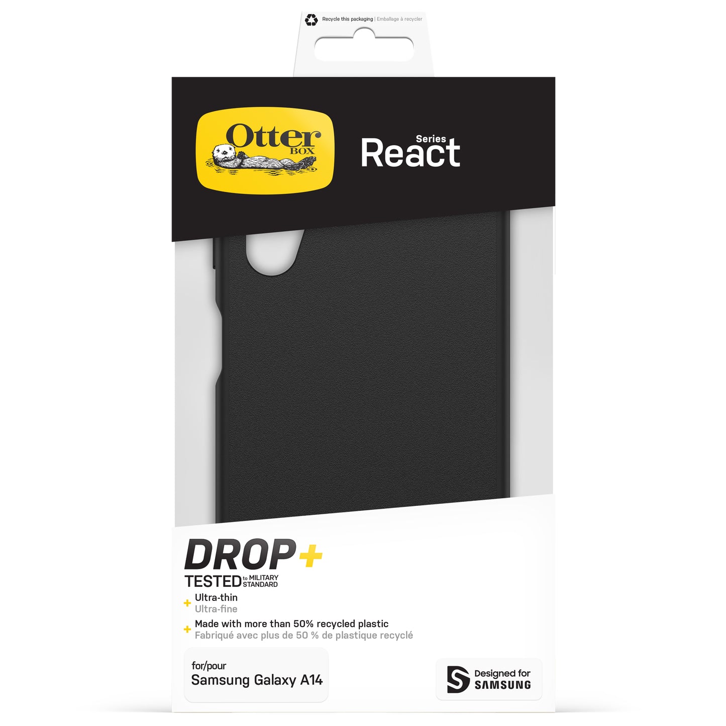 OtterBox React Series Samsung Galaxy A14 4G Black