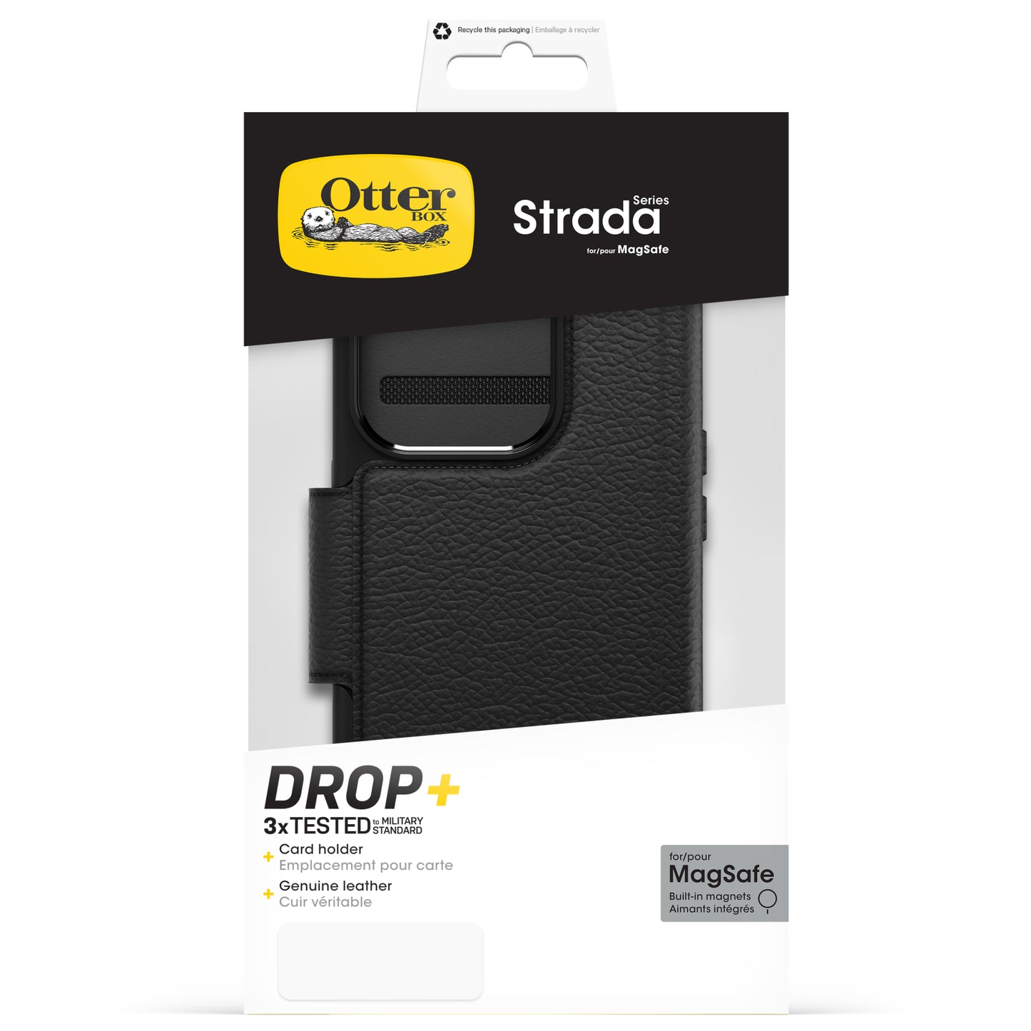OtterBox Strada MagSafe Apple iPhone 15 Pro Shadow Black
