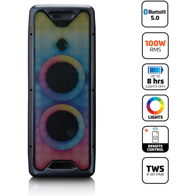 PA-200BK Lenco Bluetooth Party Speaker + Remote Black
