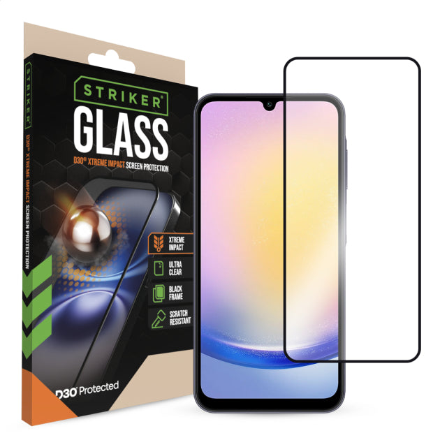 Striker D3O Xtreme Impact Displayschutzfolie - Schwarzer Rahmen - Samsung Galaxy A25 5G