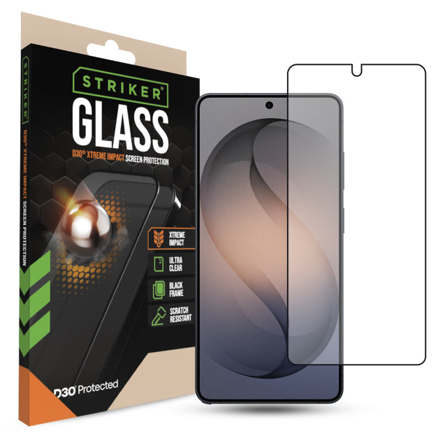 Striker D3O Xtreme Impact Glass Screen Protector - Black Frame - Samsung Galaxy S26 Ultra 5G