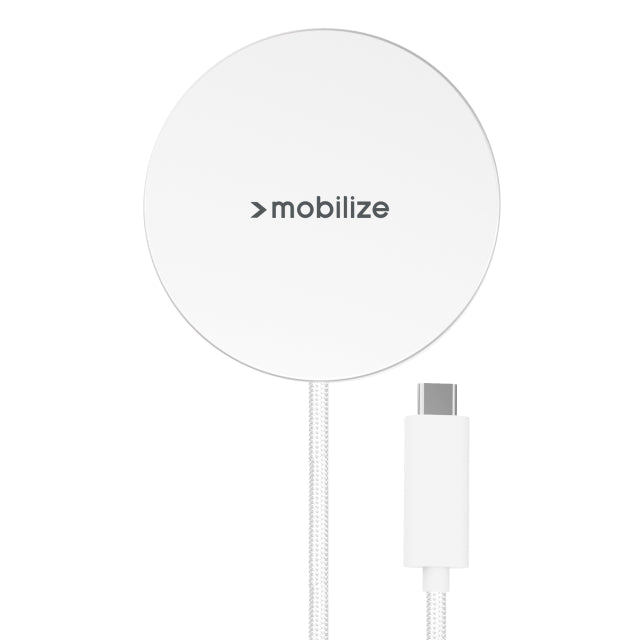 Mobilize Magnetic Wireless Charger Magsafe kompatibel 25W Qi2.2 Weiß Aluminium