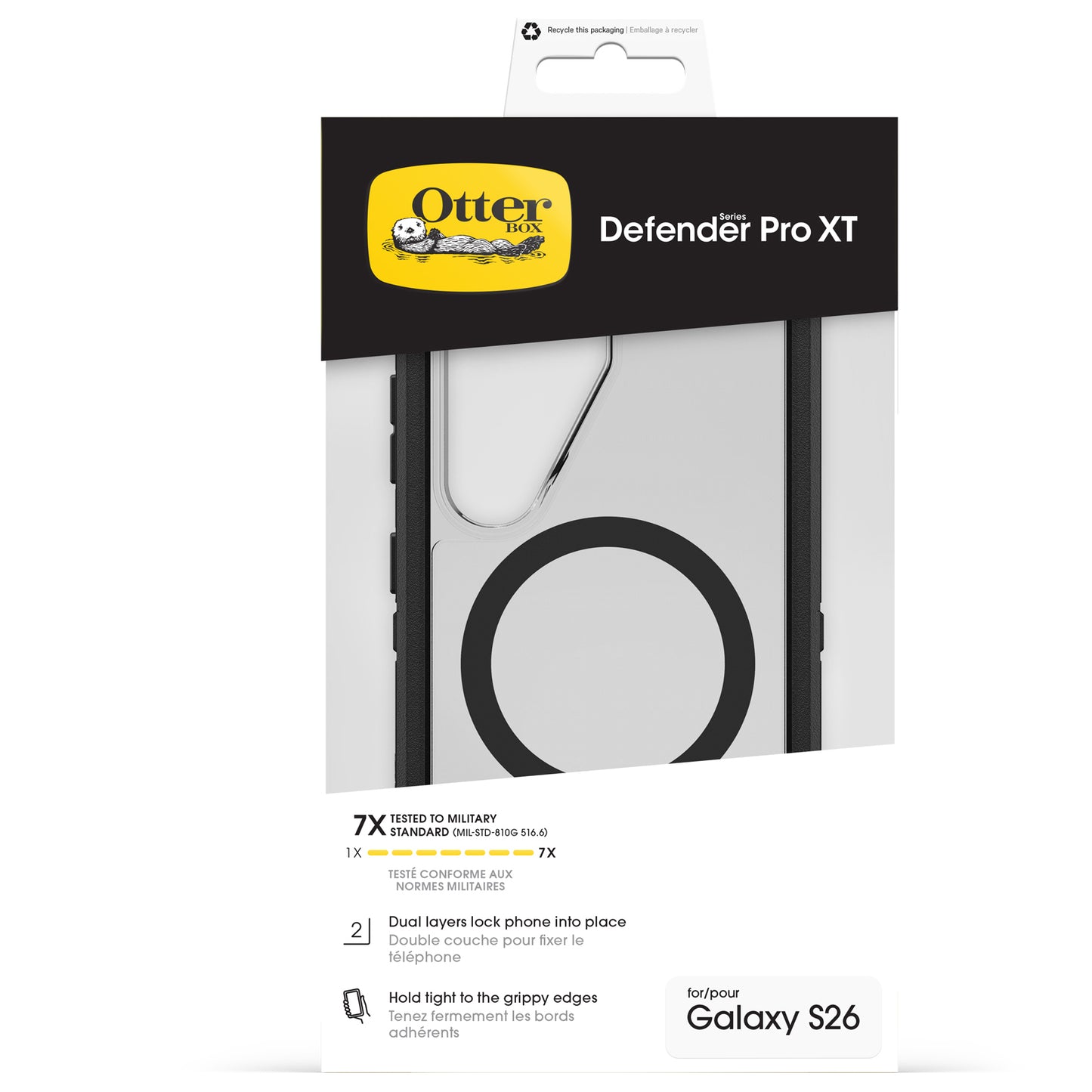 OtterBox Defender Pro XT with Magnets Samsung Galaxy S26 5G Clear/Black