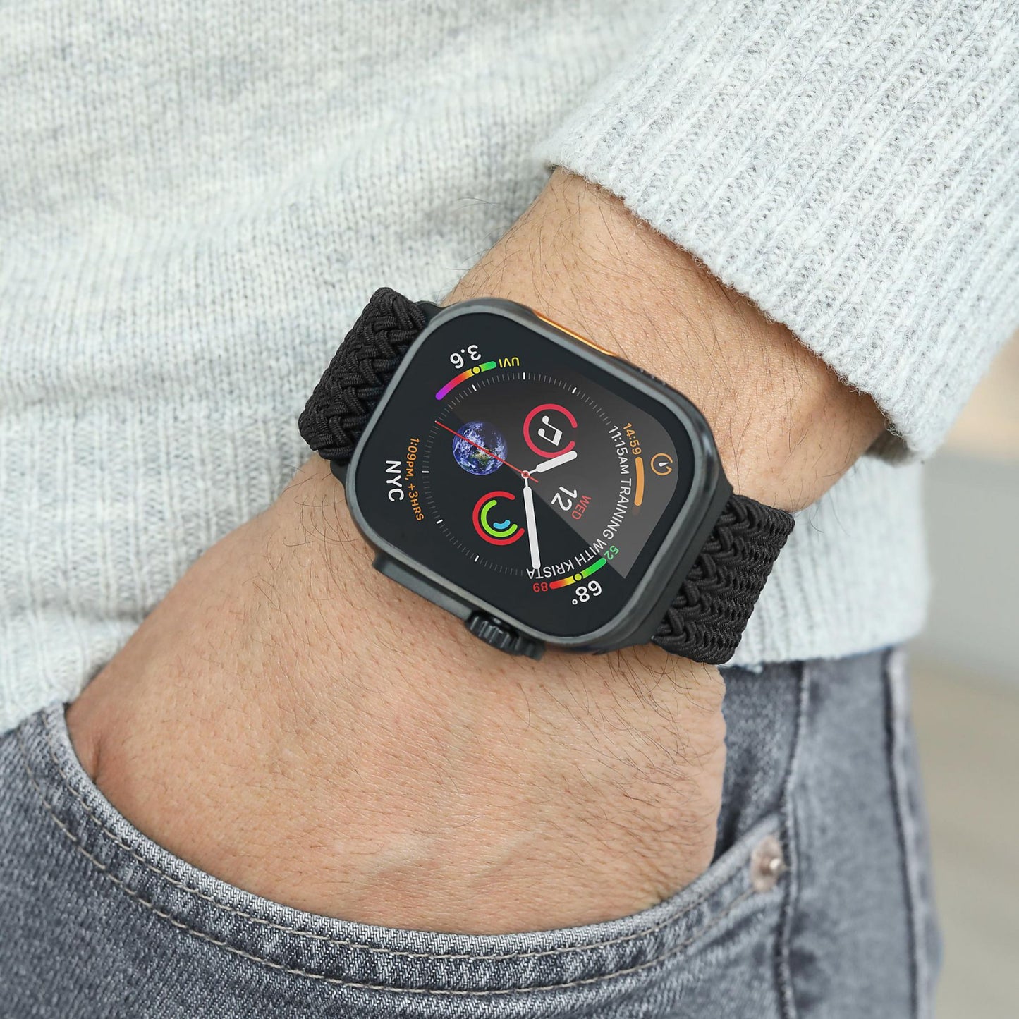 Vonmählen Woven Loop For Apple Watch 44 - 45 - 46 - 49mm One Size All Black