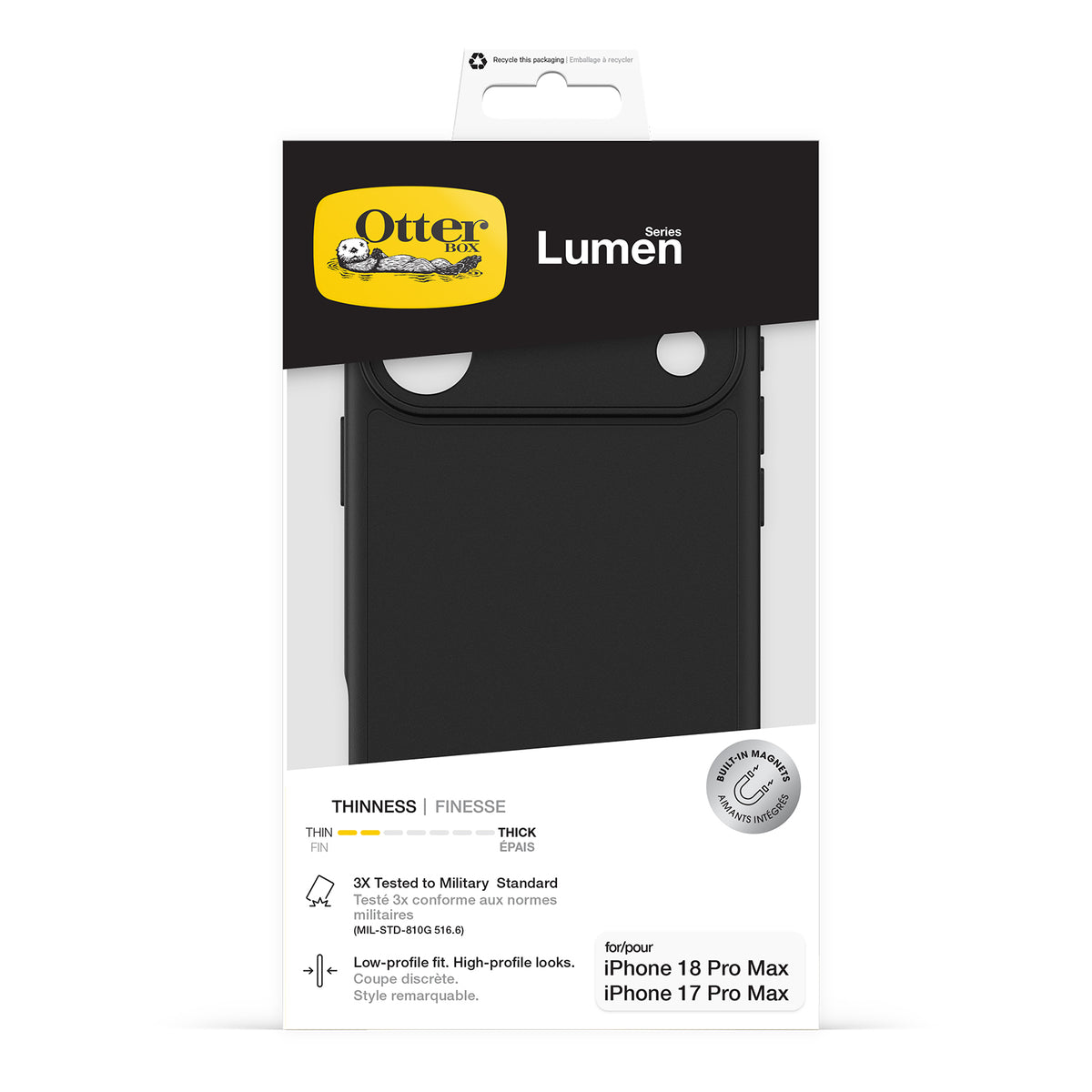 OtterBox Lumen Case Apple iPhone 17 Pro Max/18 Pro Max Black
