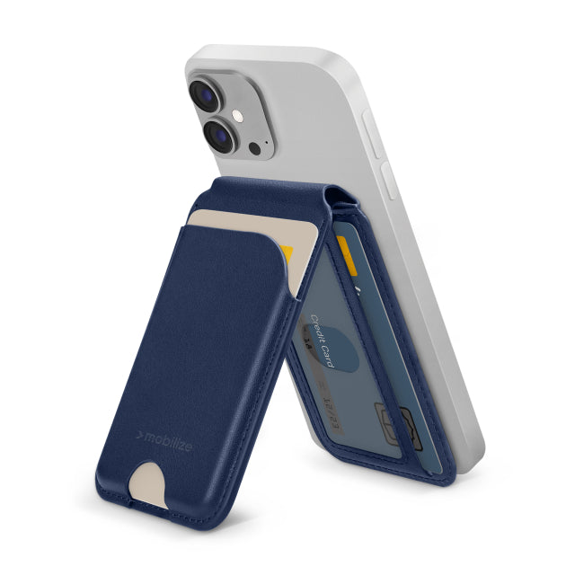Mobilize MagSafe kompatibler Magnetkartenhalter mit Standfunktion Blau