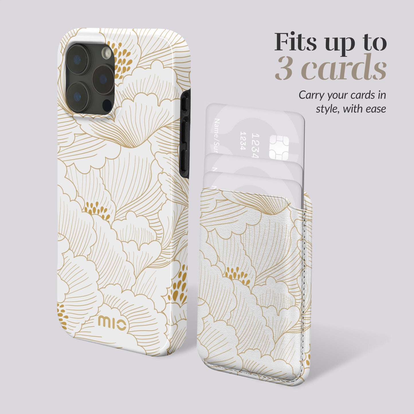 MIO White Roses Magsafe Compatible Card Holder