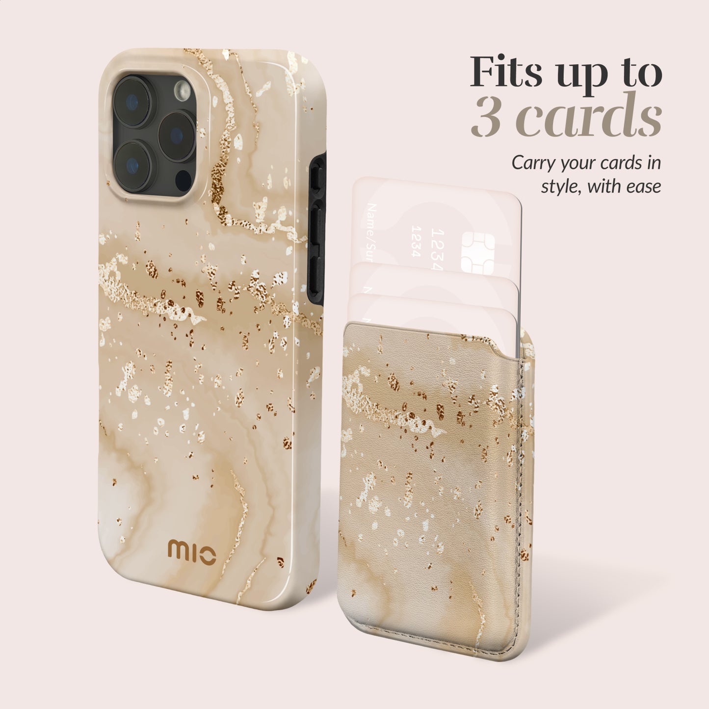 MIO Gold Marble Magsafe Compatible Card Holder