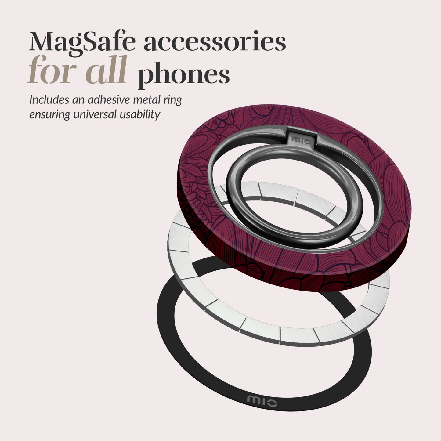 MIO Berry Blooms MagSafe Compatible Ring Holder