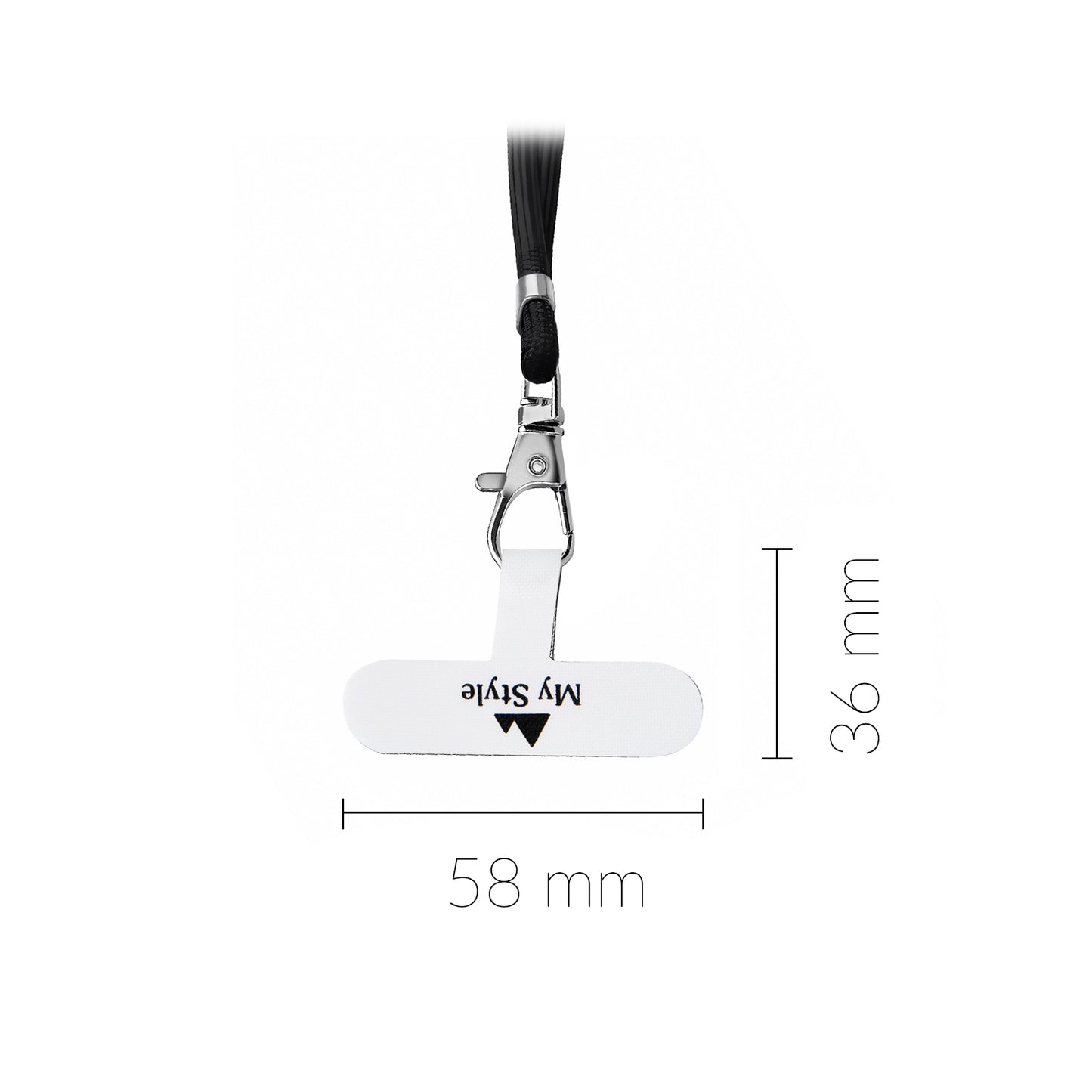 My Style Nylon Patch for Lanyard 5 Pieces - White (No metal ring)